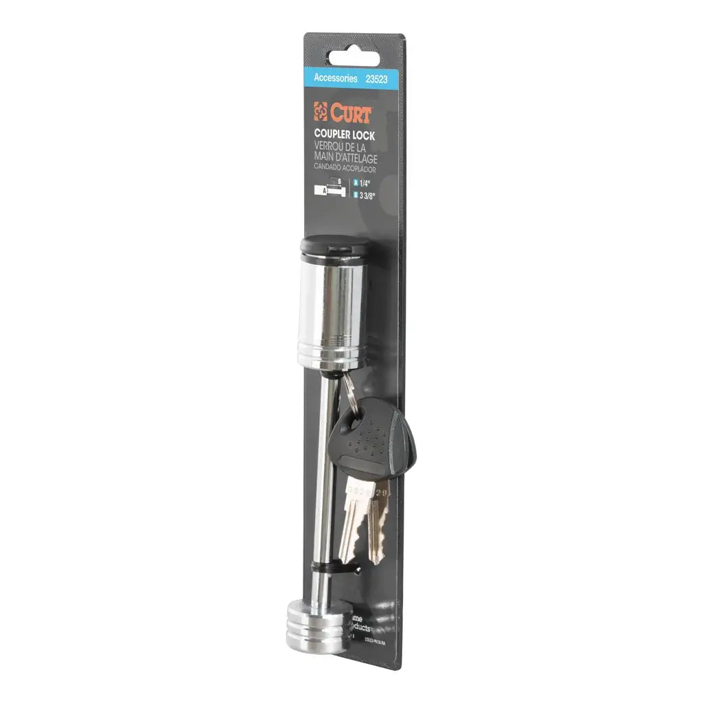 COUPLER LOCK 1/4" PIN 3-3/8" LATCH SPAN