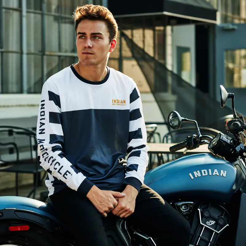 MENS STRIPED SLEEVE JERSEY T-SHIRT