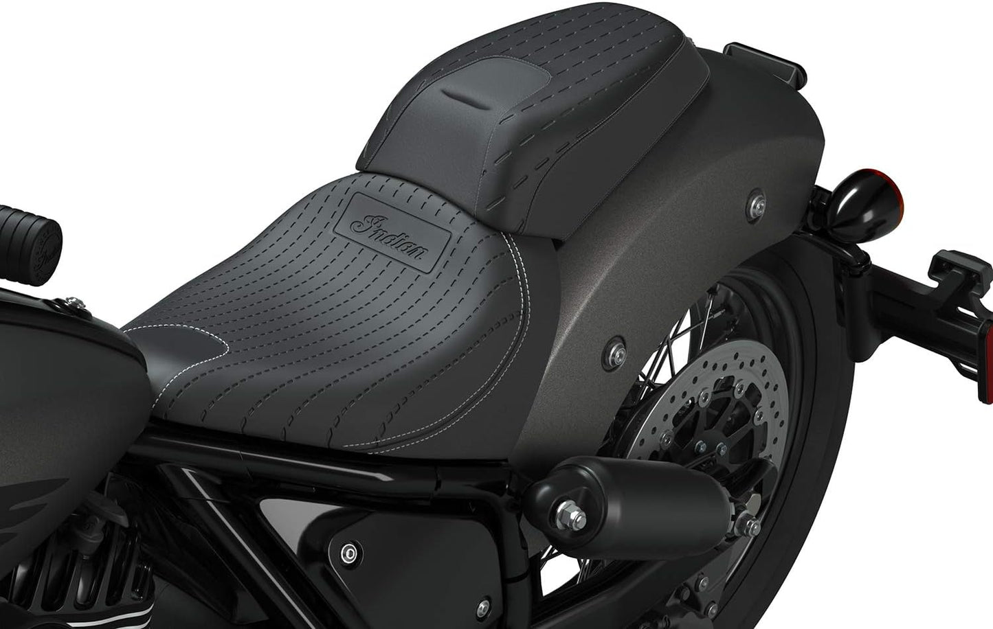 PASSENGER PILLION SEAT , BLACK VYNIL WITH PATTERN