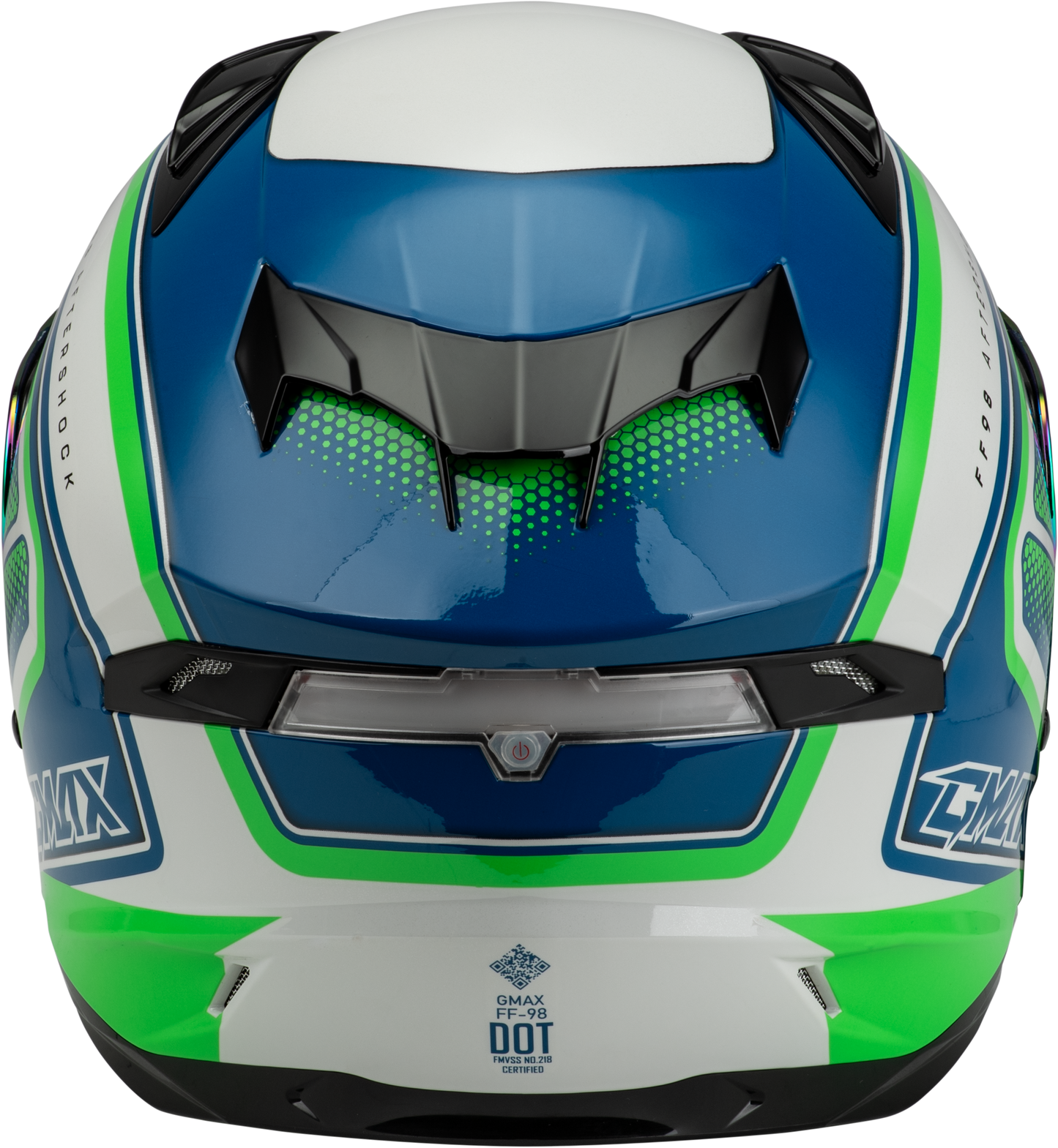 FF-98 AFTERSHOCK HELMET WHITE/NEON GREEN MD