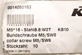 HH COLLAR SCREW M 5X16