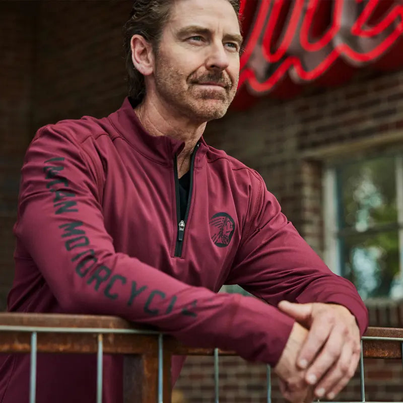 MENS SLEEVE PRINTED ATHLETE QUARTER ZIP