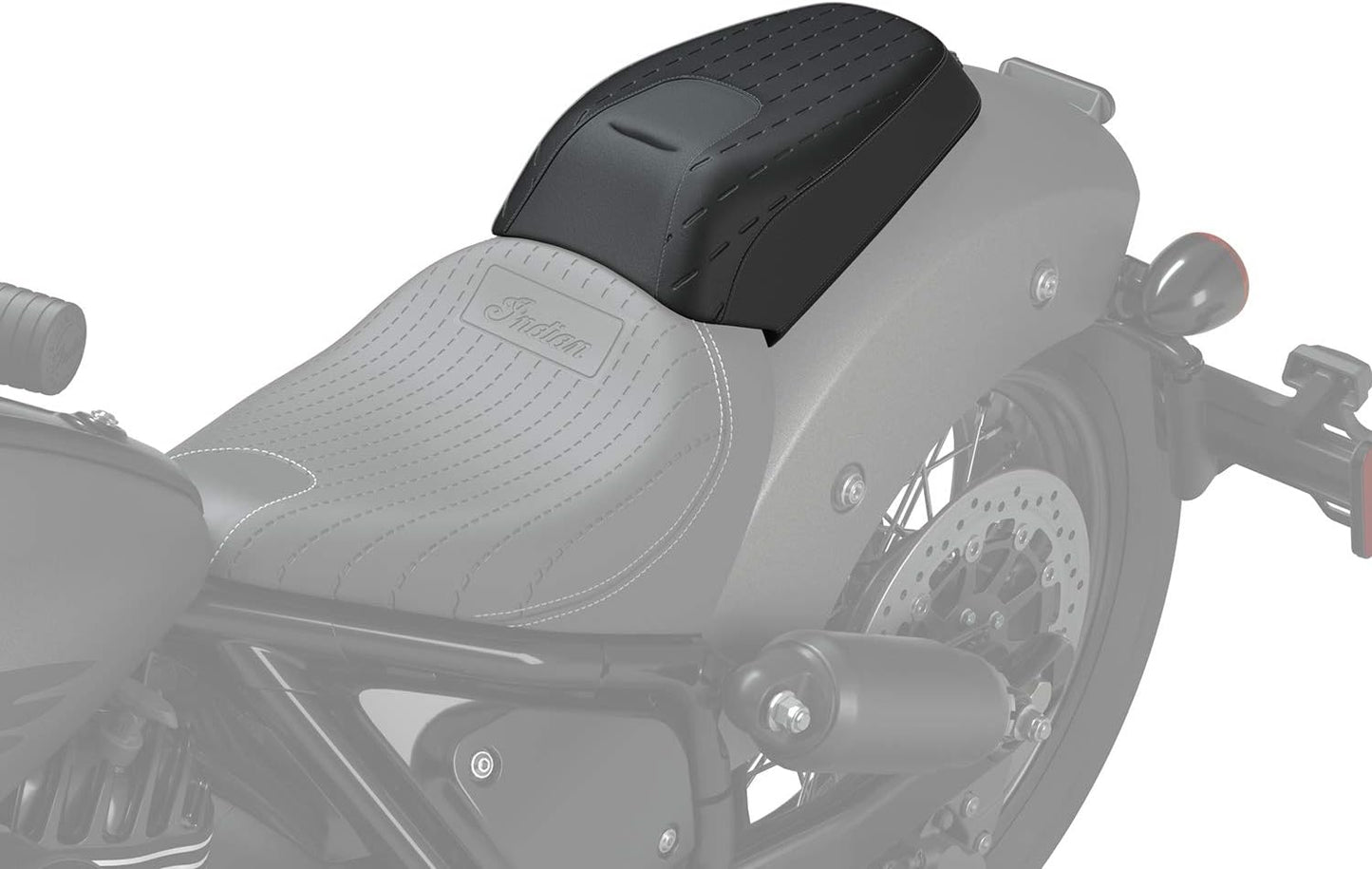 PASSENGER PILLION SEAT , BLACK VYNIL WITH PATTERN