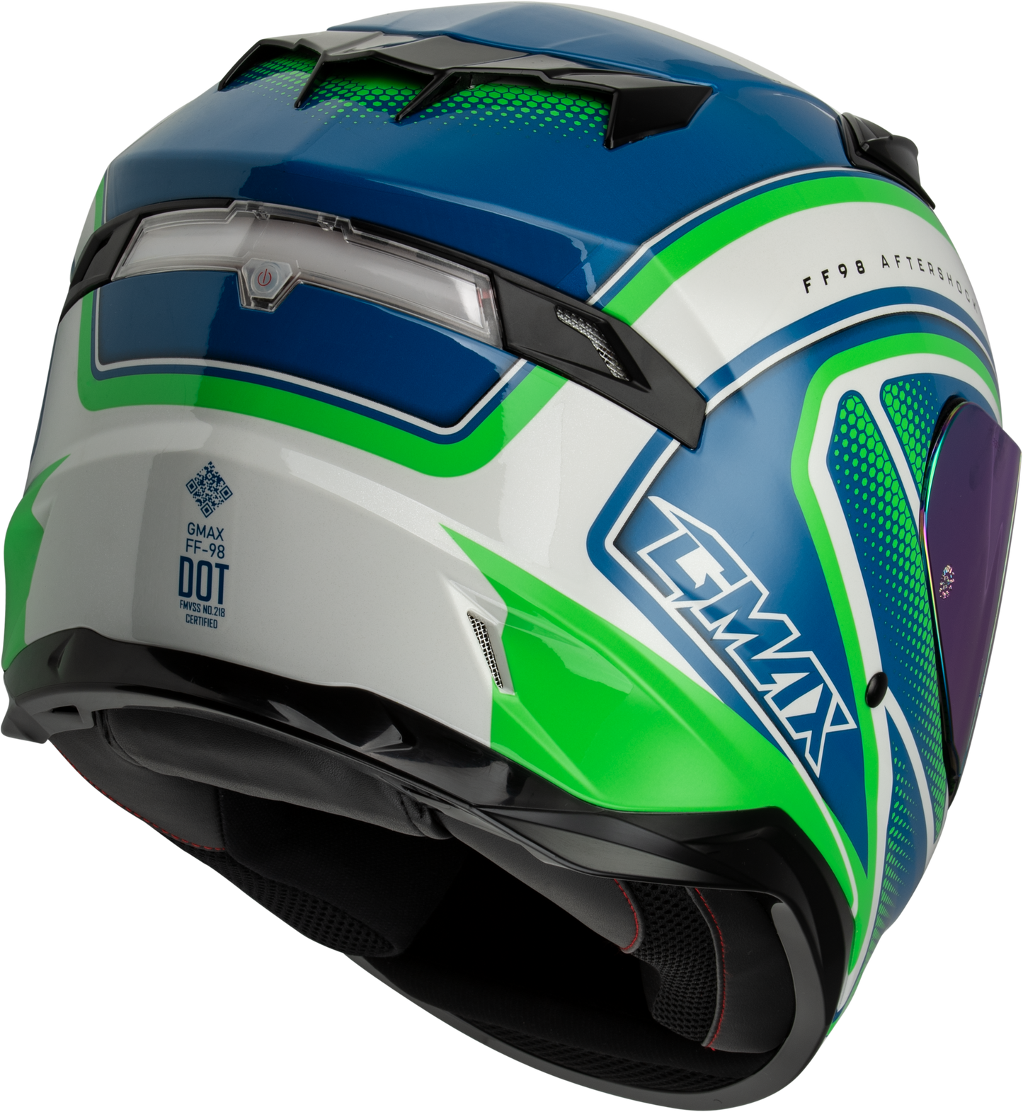 FF-98 AFTERSHOCK HELMET WHITE/NEON GREEN LG