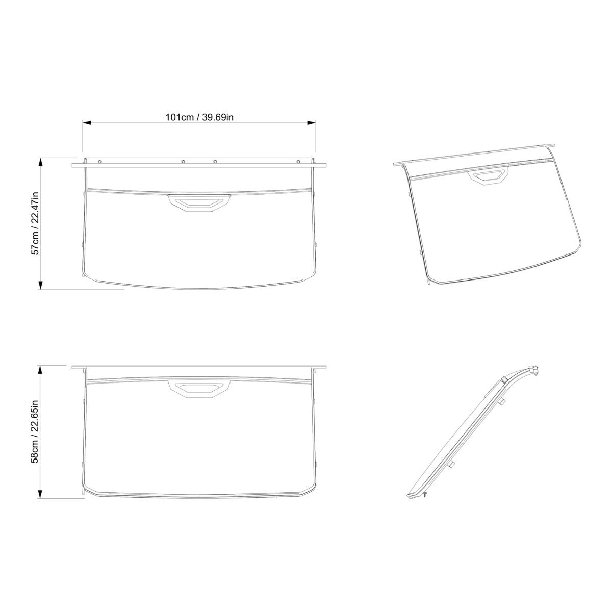 FULL GLASS WINDSHIELD ASSEMBLY