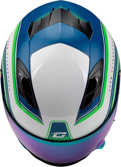 FF-98 AFTERSHOCK HELMET WHITE/NEON GREEN LG