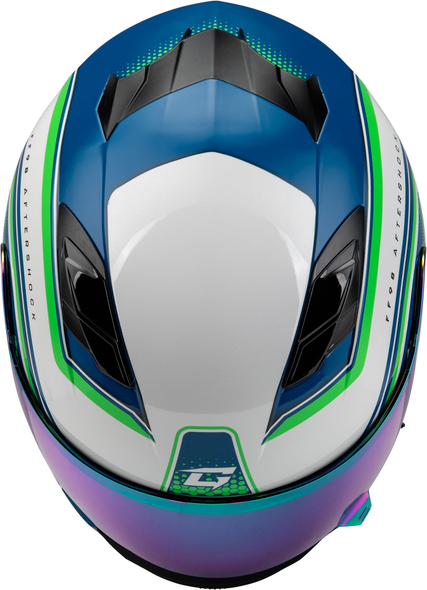 FF-98 AFTERSHOCK HELMET WHITE/NEON GREEN MD