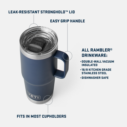 RAMBLER 20 OZ TRAVEL MUG W/ STRONGHOLD LID