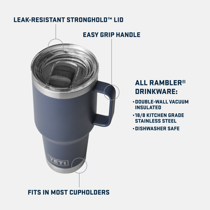 RAMBLER 30 OZ TRAVEL MUG W/ STRONGHOLD LID