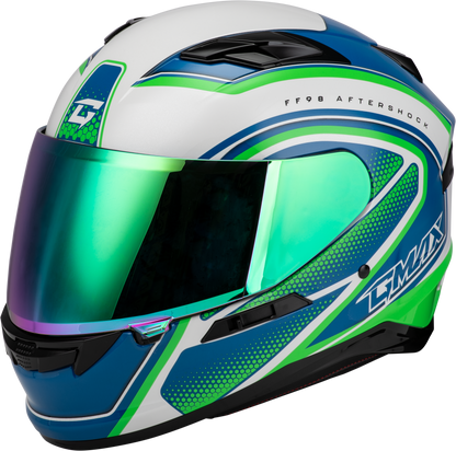 FF-98 AFTERSHOCK HELMET WHITE/NEON GREEN LG