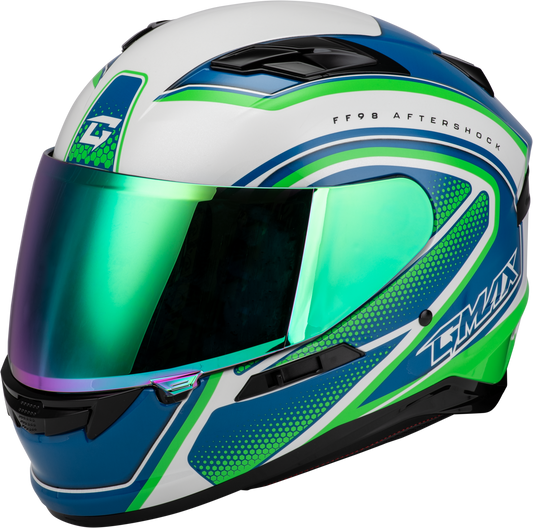 FF-98 AFTERSHOCK HELMET WHITE/NEON GREEN LG
