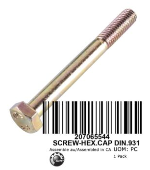 SCREW HEX.CAP DIN.931 M6 X 55